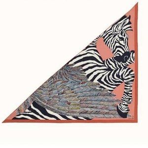 Hermes Zebra Pegasus cashmere giant triangle shawl